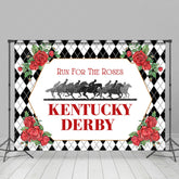 Lofaris Black White Run For The Roses Kentucky Derby Backdrop